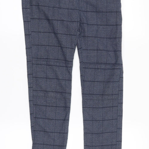 Miniature Boys Blue Check  Chino Trousers Size 10 Years