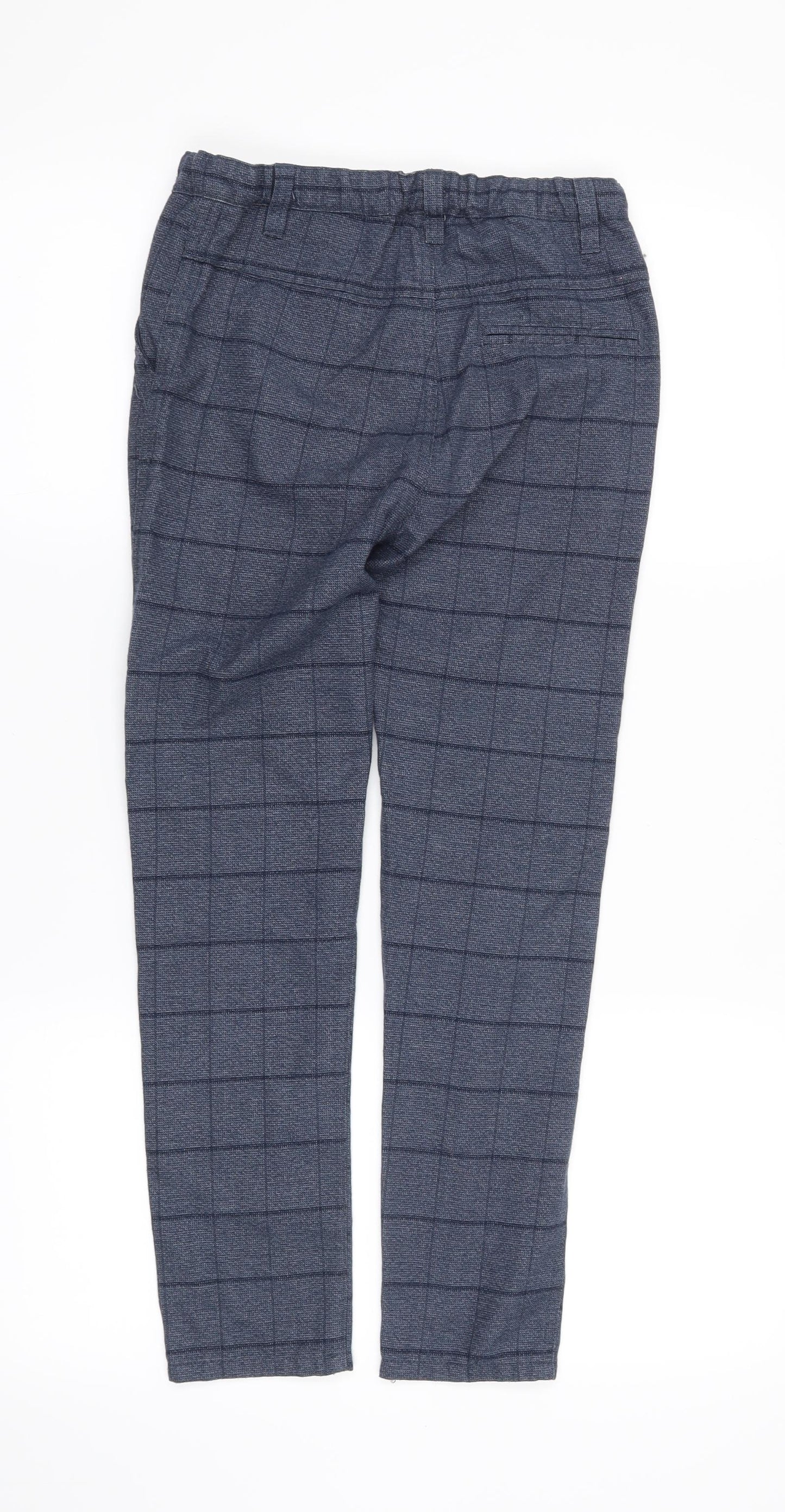 Miniature Boys Blue Check  Chino Trousers Size 10 Years