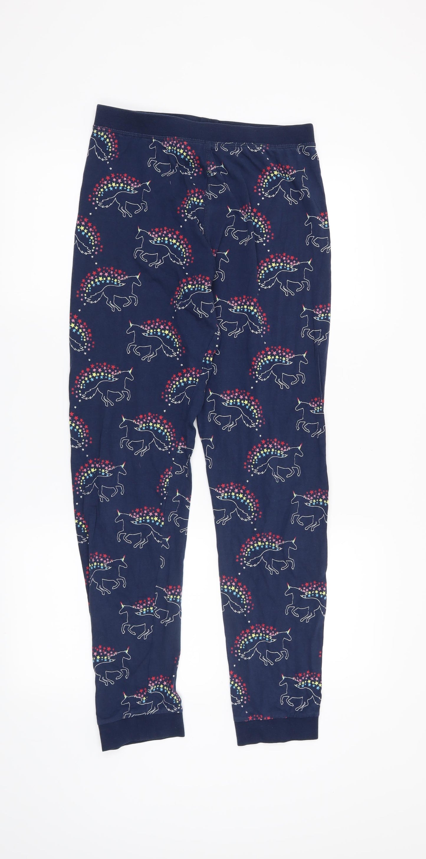 Marks and Spencer Girls Blue Solid  Top Pyjama Set Size 13-14 Years  - Unicorn