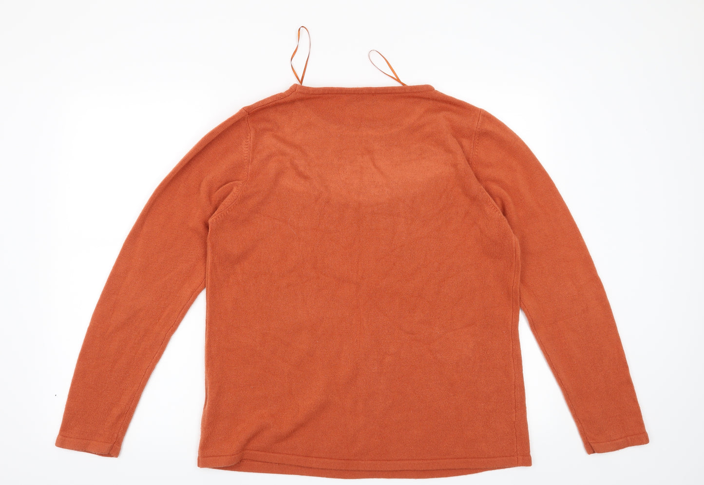 Anna Rose Womens Orange Geometric  Pullover Jumper Size XL