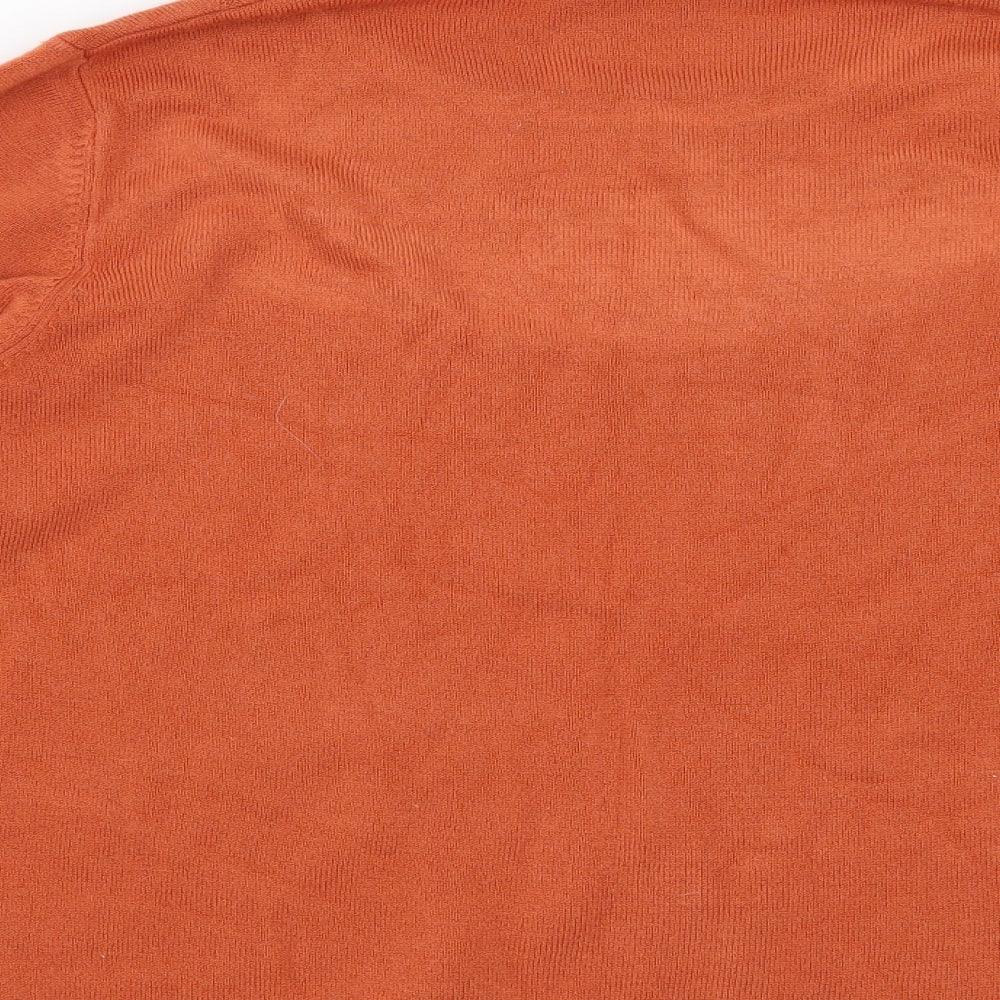 Anna Rose Womens Orange Geometric  Pullover Jumper Size XL