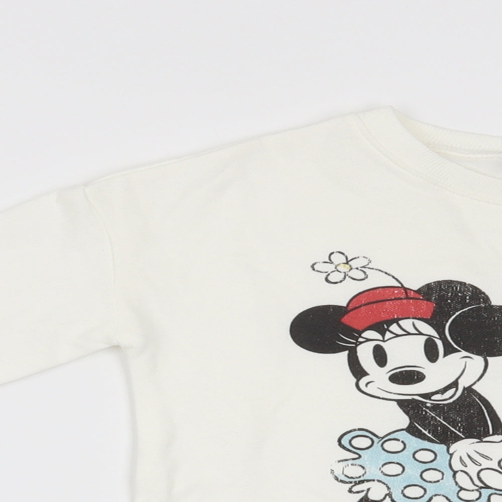 NEXT Girls White   Pullover Sweatshirt Size 4 Years  - Disney Mickey Mouse Minnie Mouse
