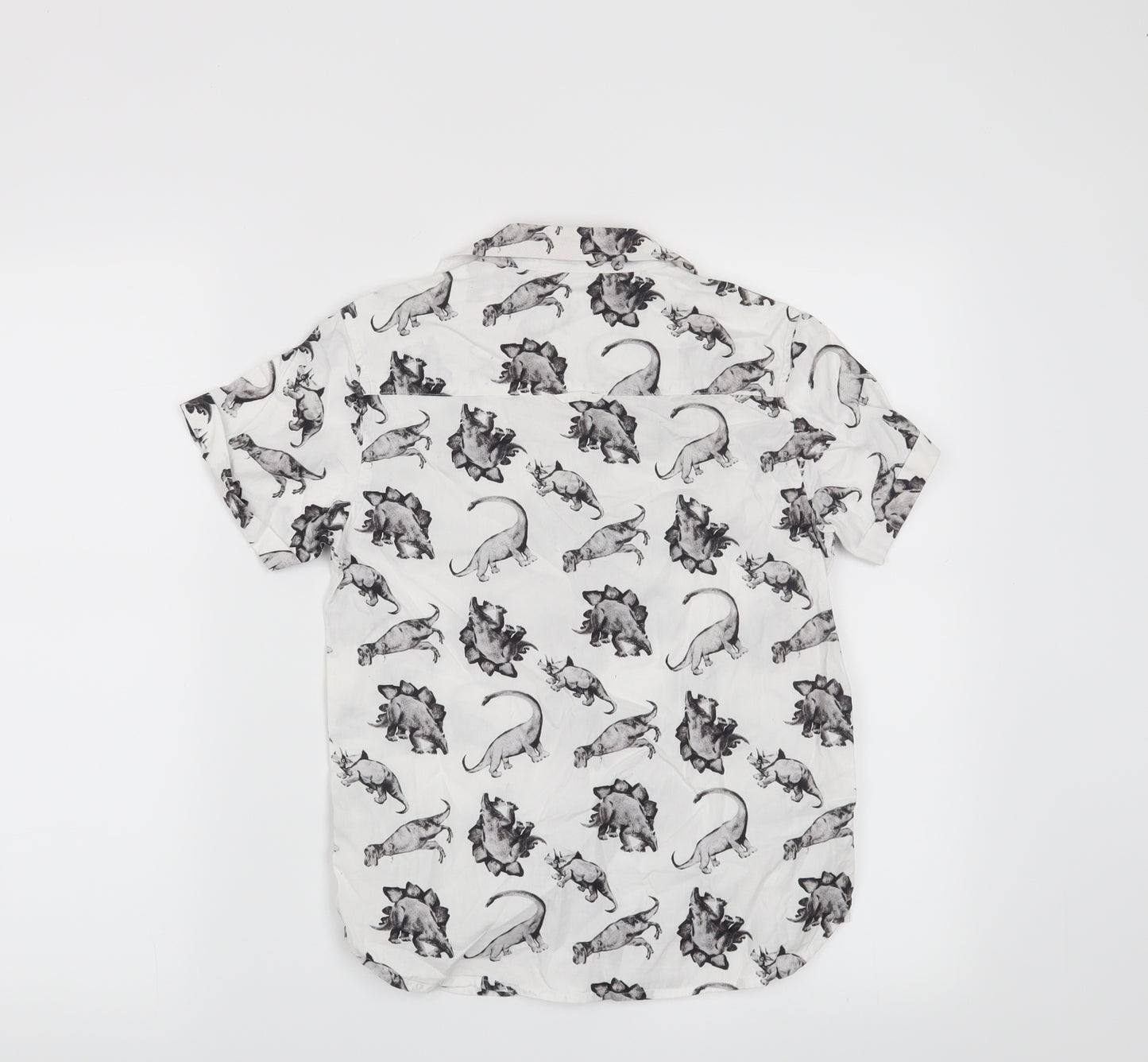 NEXT Boys White   Basic Button-Up Size 9 Years  - Dinosaur
