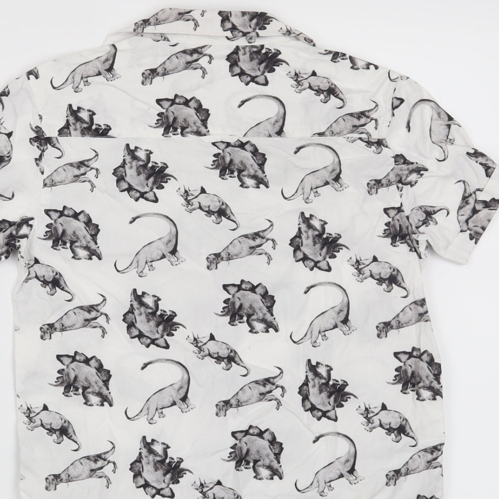 NEXT Boys White   Basic Button-Up Size 9 Years  - Dinosaur