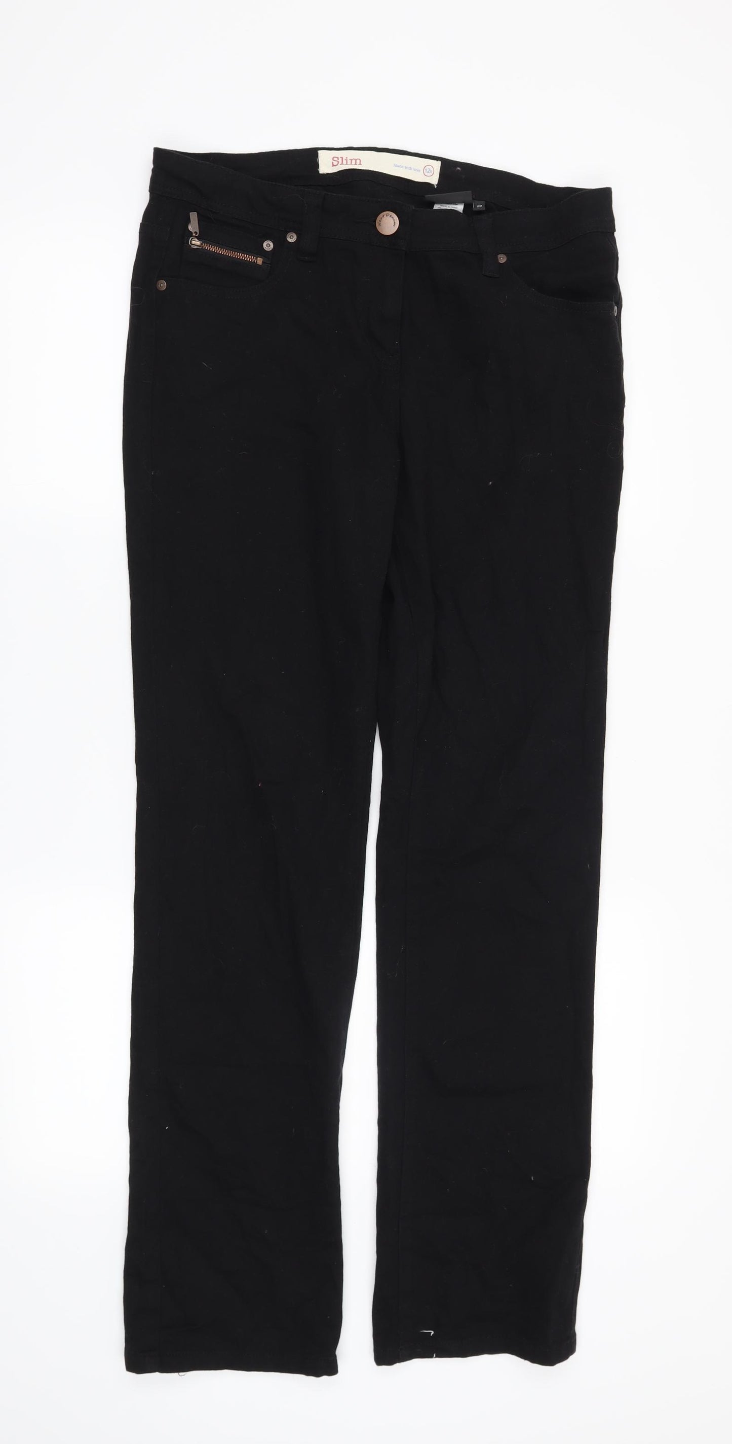 NEXT Womens Black   Straight Jeans Size 12 L31 in