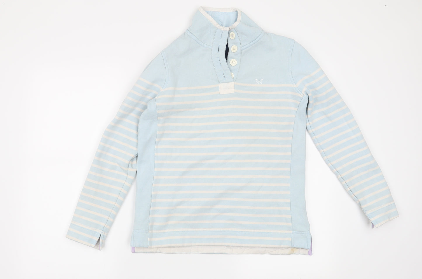 Crew Clothing Co Womens Blue Striped  Pullover Sweatshirt Size 6