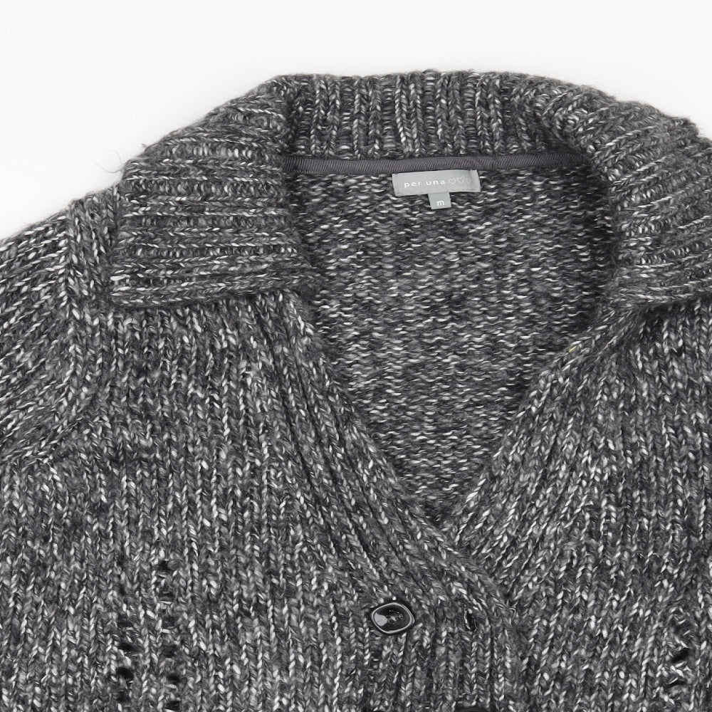Per Una Womens Grey   Cardigan Jumper Size M