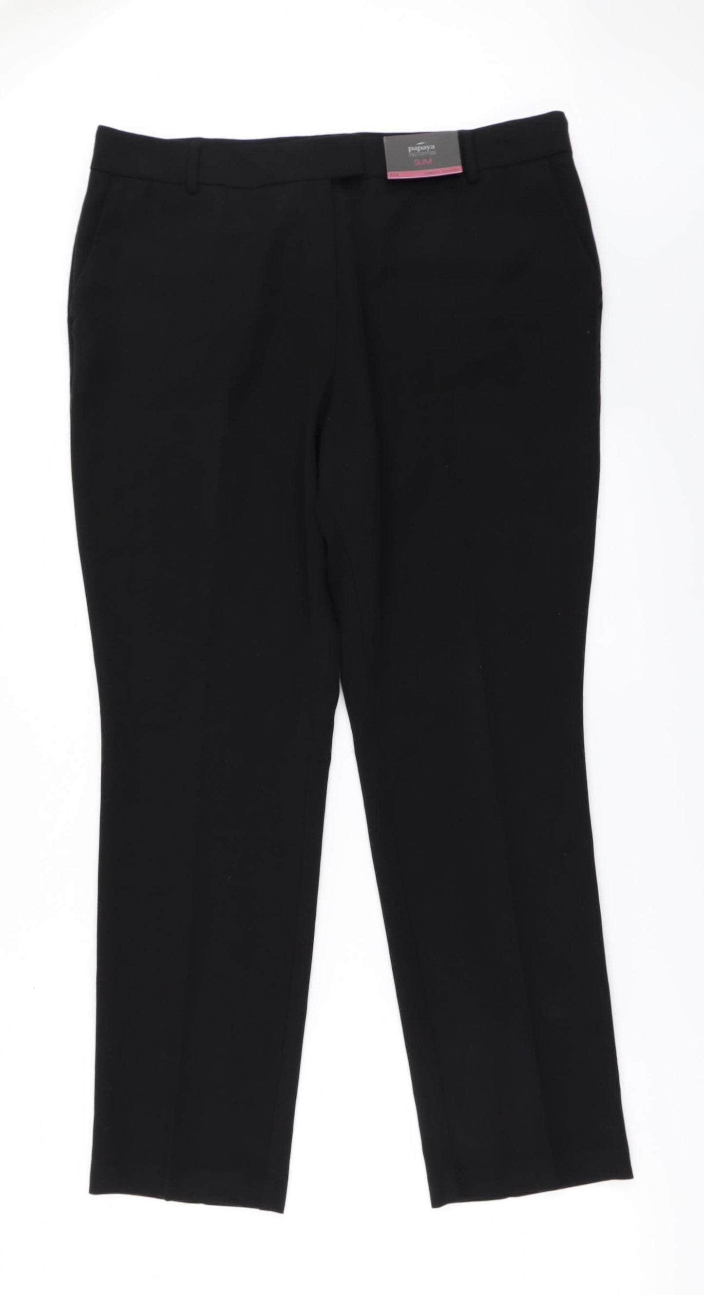 Papaya Womens Black   Trousers  Size 16 L28 in