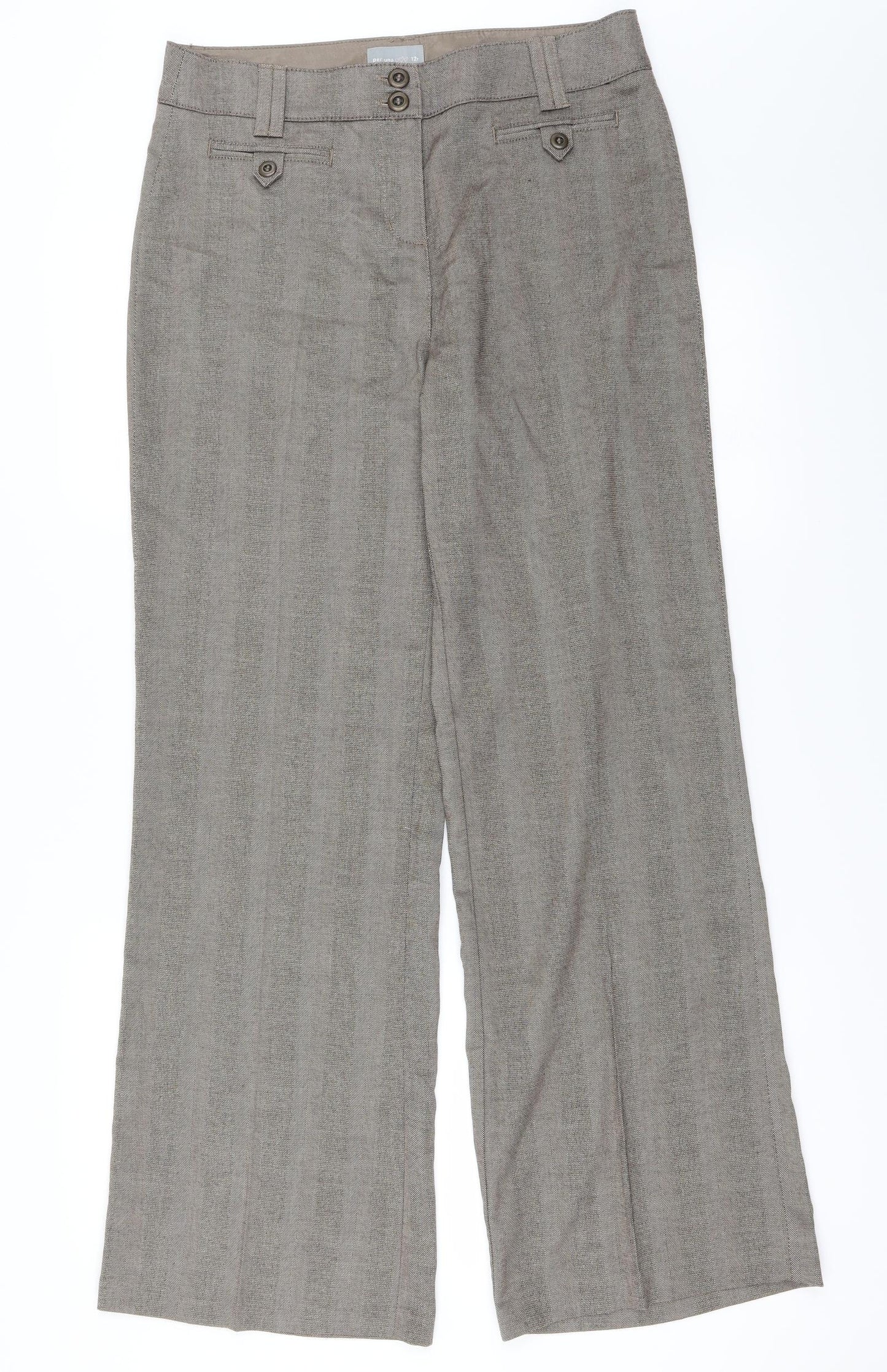 Per Una Womens Brown   Trousers  Size 12 L29 in