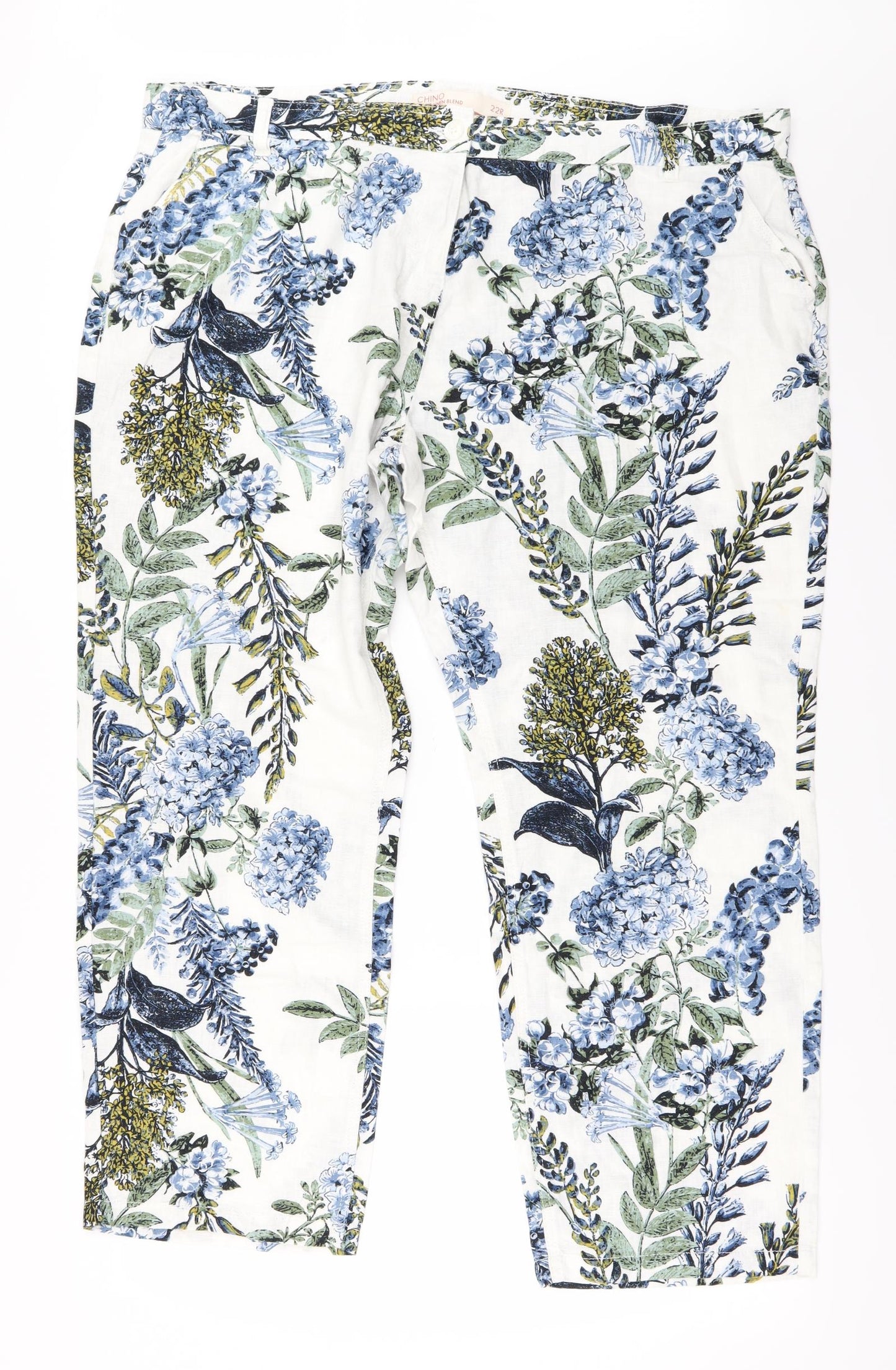 NEXT Womens White Floral  Trousers  Size 22 L27 in