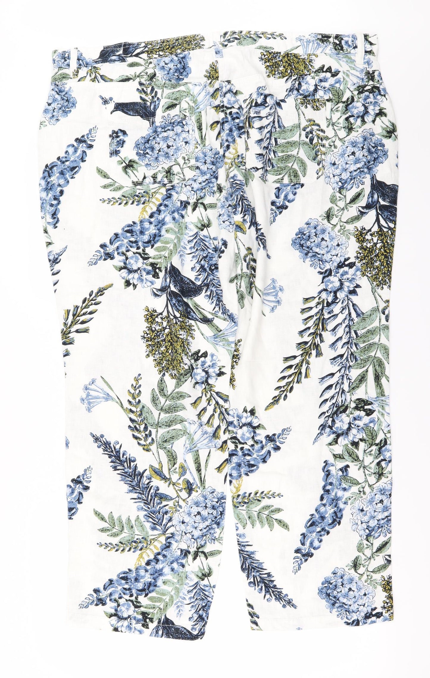 NEXT Womens White Floral  Trousers  Size 22 L27 in