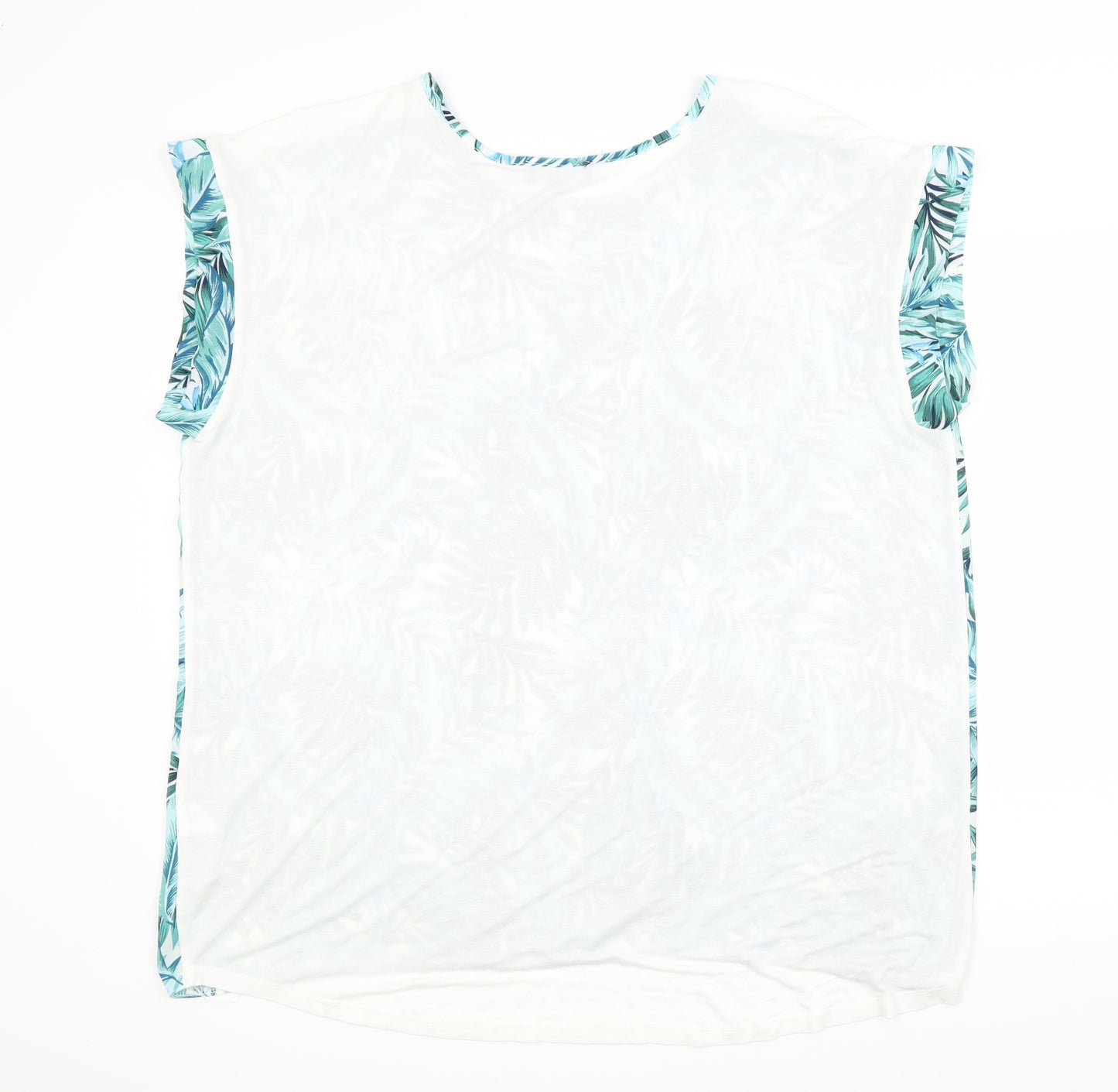 New Look Womens Green Floral  Basic T-Shirt Size 20