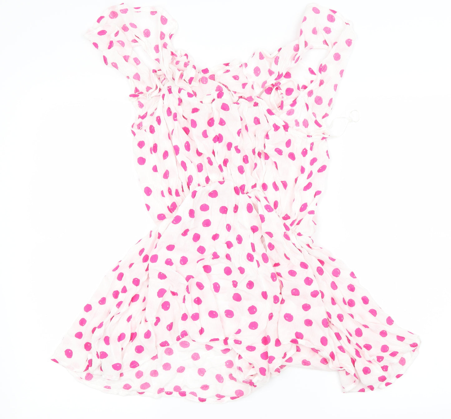 Debenhams Womens White Polka Dot  Jumpsuit One-Piece Size M