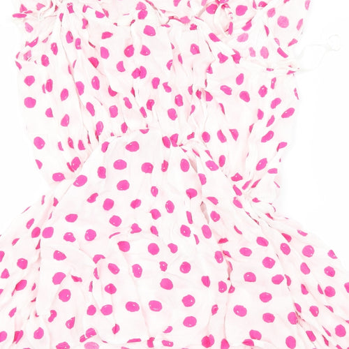 Debenhams Womens White Polka Dot  Jumpsuit One-Piece Size M