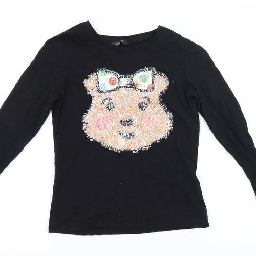 George Boys Black   Basic T-Shirt Size 7-8 Years