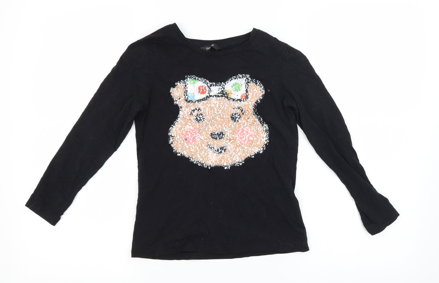 George Boys Black   Basic T-Shirt Size 7-8 Years