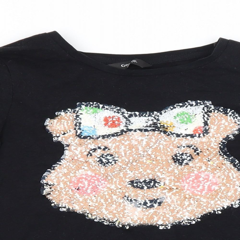 George Boys Black   Basic T-Shirt Size 7-8 Years
