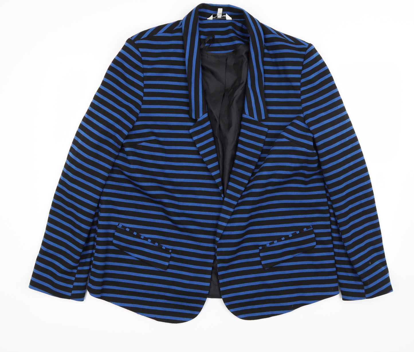 New Look Womens Black Striped  Jacket Blazer Size 16