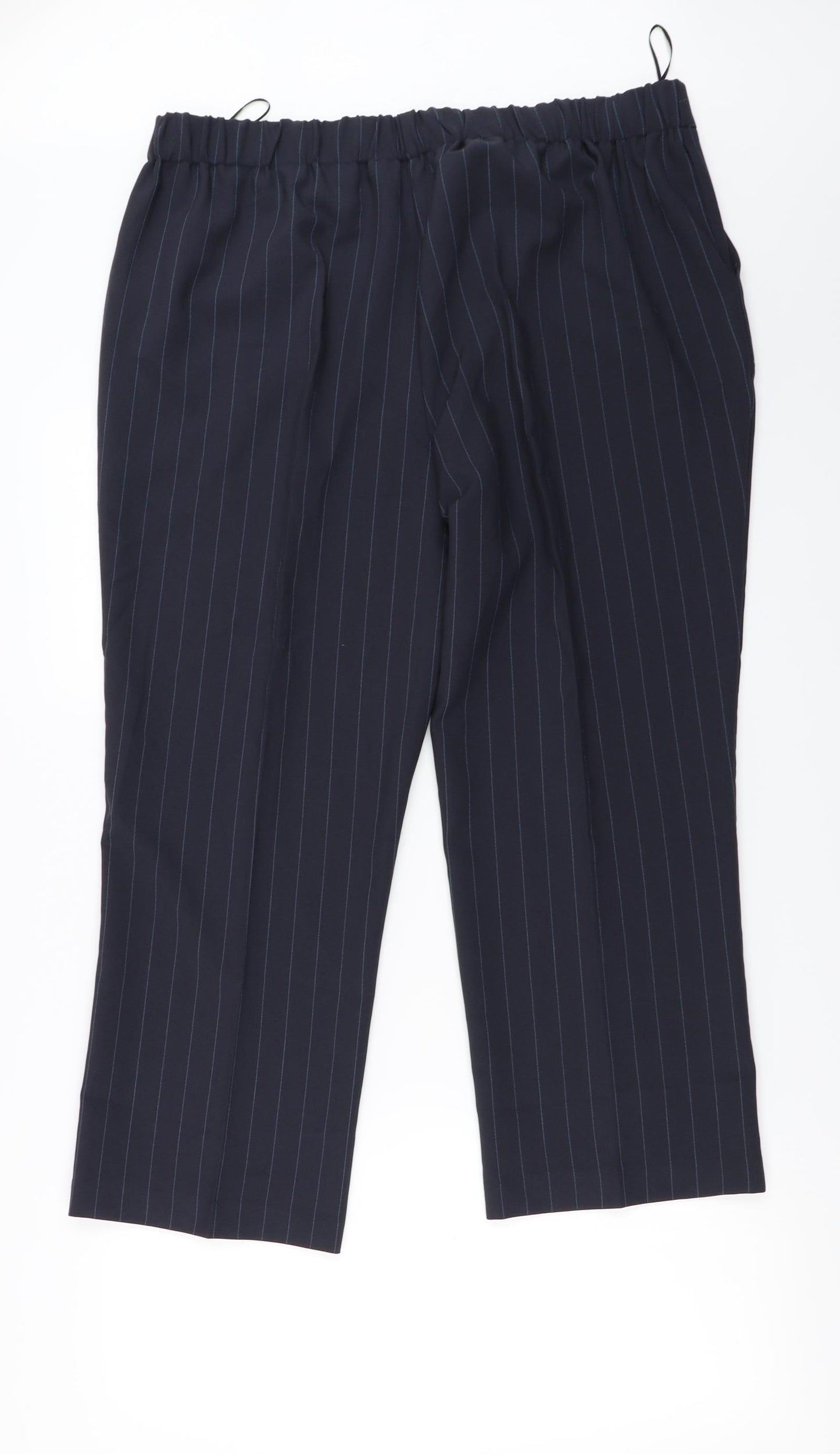 the straight leg Womens Black Striped  Trousers  Size 18 L26 in