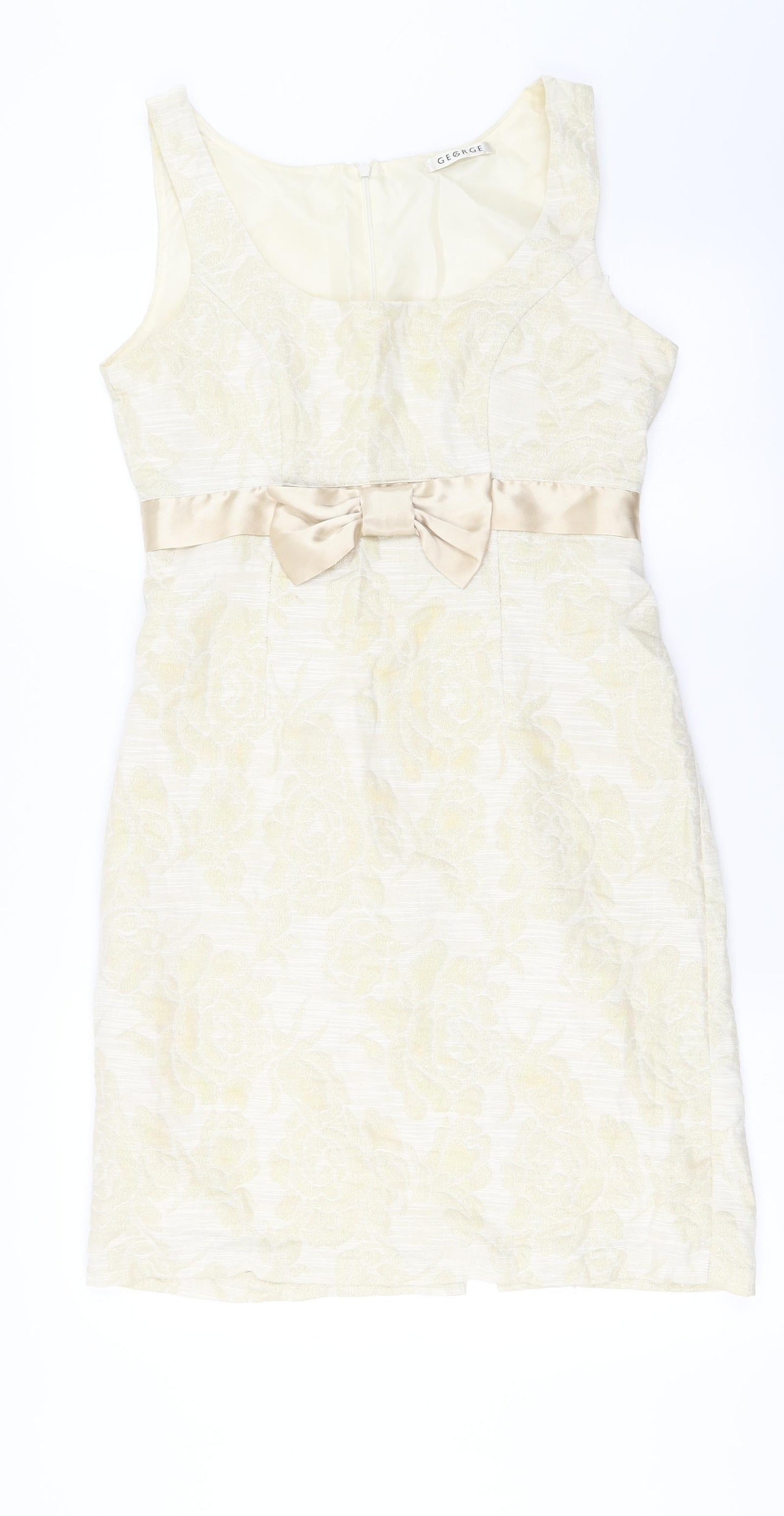 George Womens Ivory Floral  A-Line  Size 12