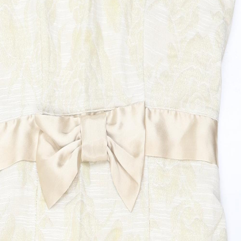 George Womens Ivory Floral  A-Line  Size 12