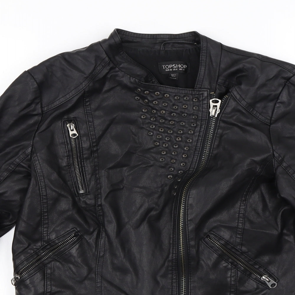 Topshop Womens Black   Jacket Coat Size 12