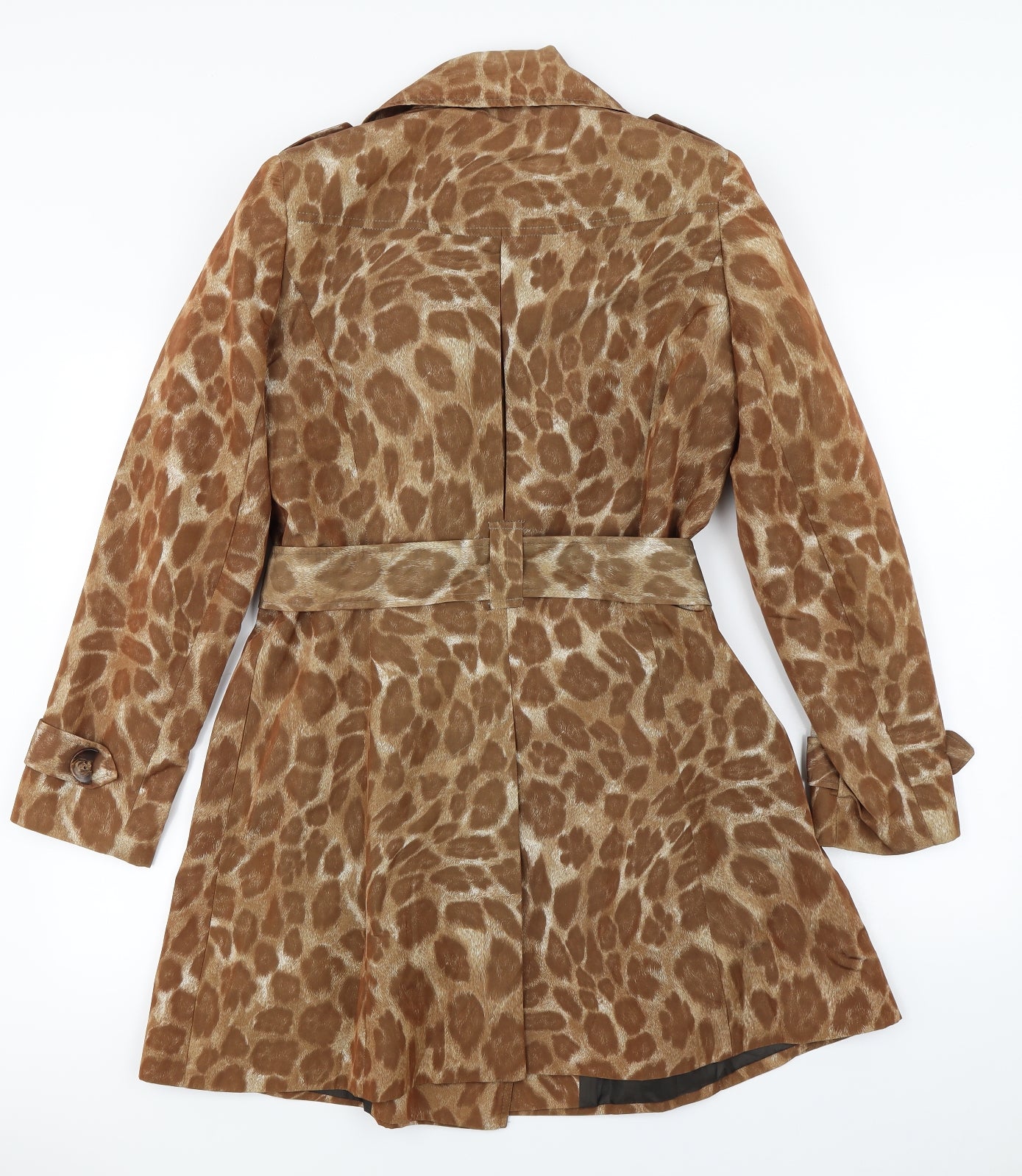 Papaya Womens Brown Animal Print  Jacket Coat Size 12