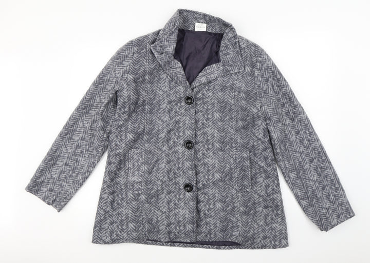 Anne De Lancay Womens Grey Jacket Coat Size S