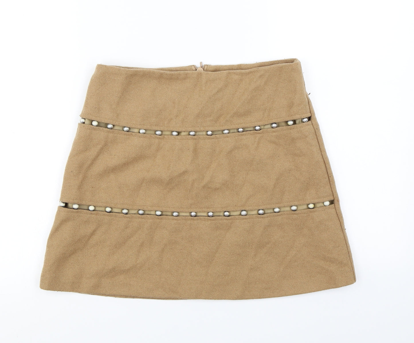 Topshop Womens Beige   A-Line Skirt Size 12