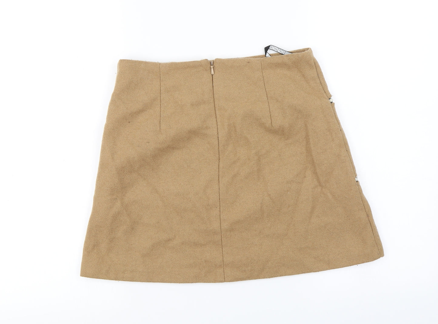 Topshop Womens Beige   A-Line Skirt Size 12