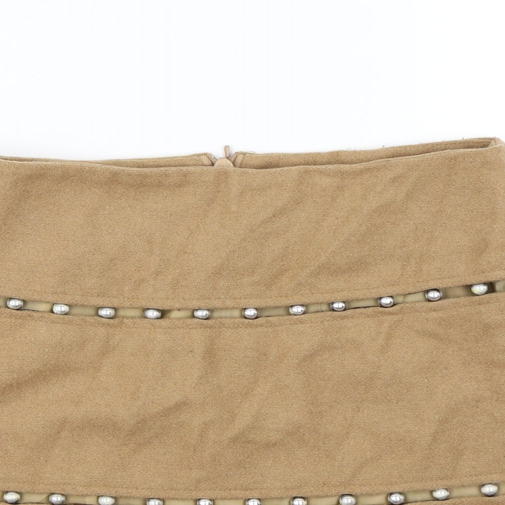 Topshop Womens Beige   A-Line Skirt Size 12