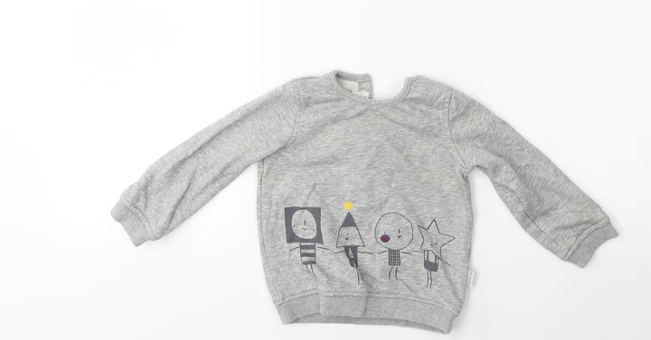 mamas & papas Boys Grey Pullover Sweatshirt Size 2-3 Years