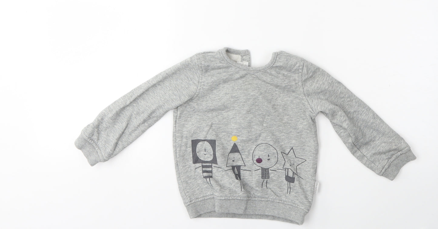 mamas & papas Boys Grey   Pullover Sweatshirt Size 2-3 Years