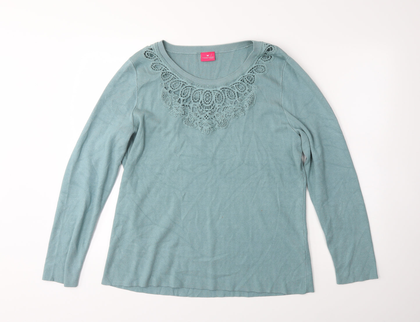 Together Womens Green   Pullover Jumper Size 2XL