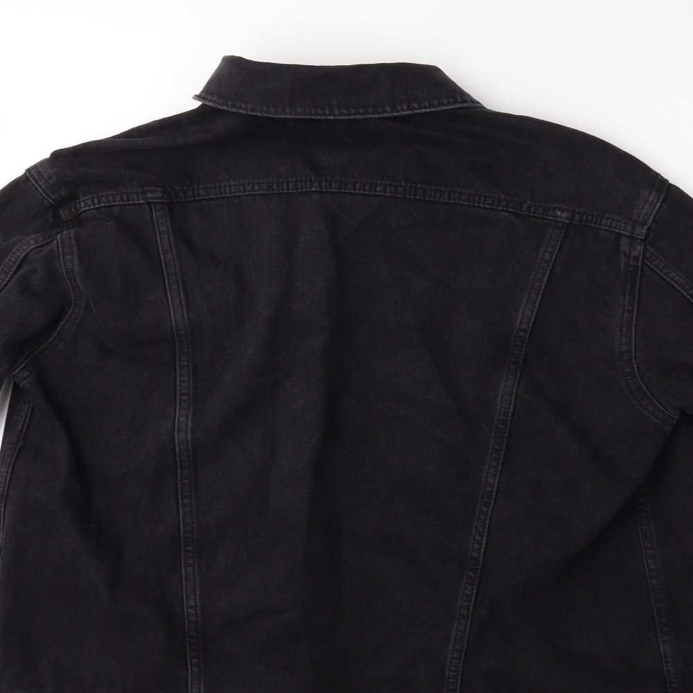 Moto Womens Black  Denim Jacket  Size 8