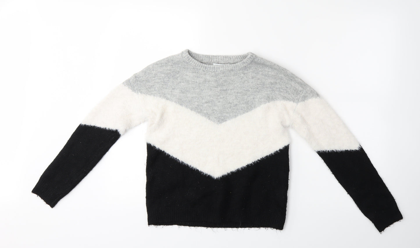 Primark Girls Multicoloured Colourblock  Pullover Jumper Size 11-12 Years