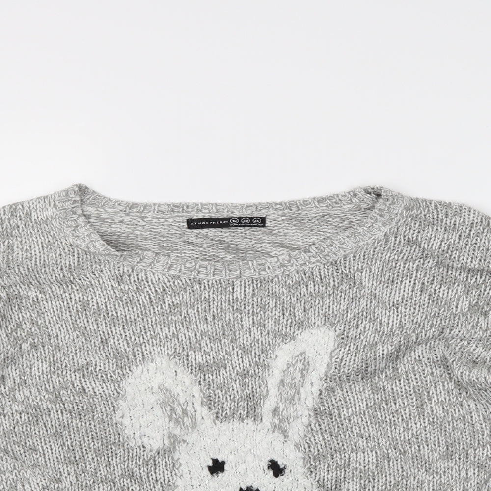 Atmosphere Womens Grey   Pullover Jumper Size 10  - Rabbit