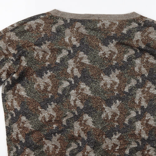 NEXT Womens Multicoloured Geometric  Pullover Jumper Size 12  - Glittery