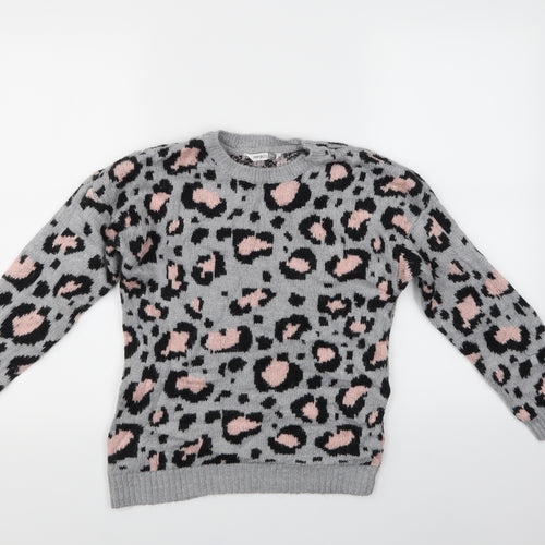 PEP & CO Girls Multicoloured Animal Print  Pullover Jumper Size 11-12 Years