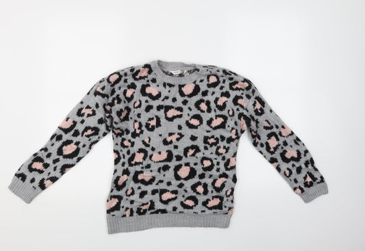 PEP & CO Girls Multicoloured Animal Print  Pullover Jumper Size 11-12 Years