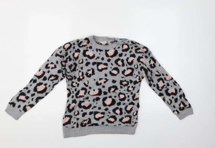 PEP & CO Girls Multicoloured Animal Print  Pullover Jumper Size 11-12 Years