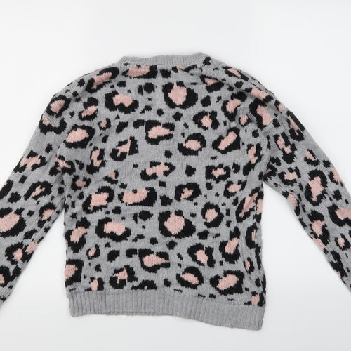 PEP & CO Girls Multicoloured Animal Print  Pullover Jumper Size 11-12 Years