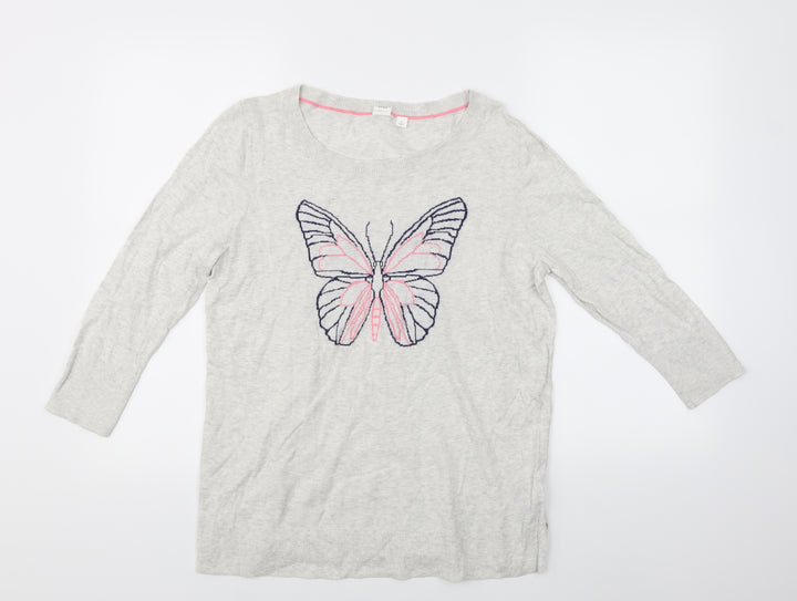 Gap Womens White Pullover Jumper Size M - butterfly