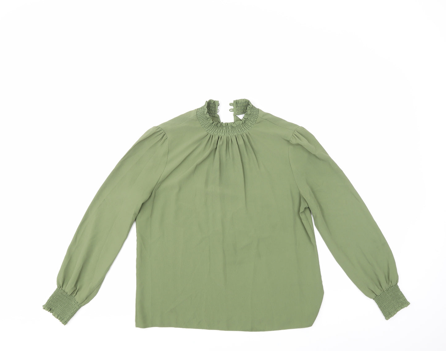petite Womens Green   Basic Blouse Size 10