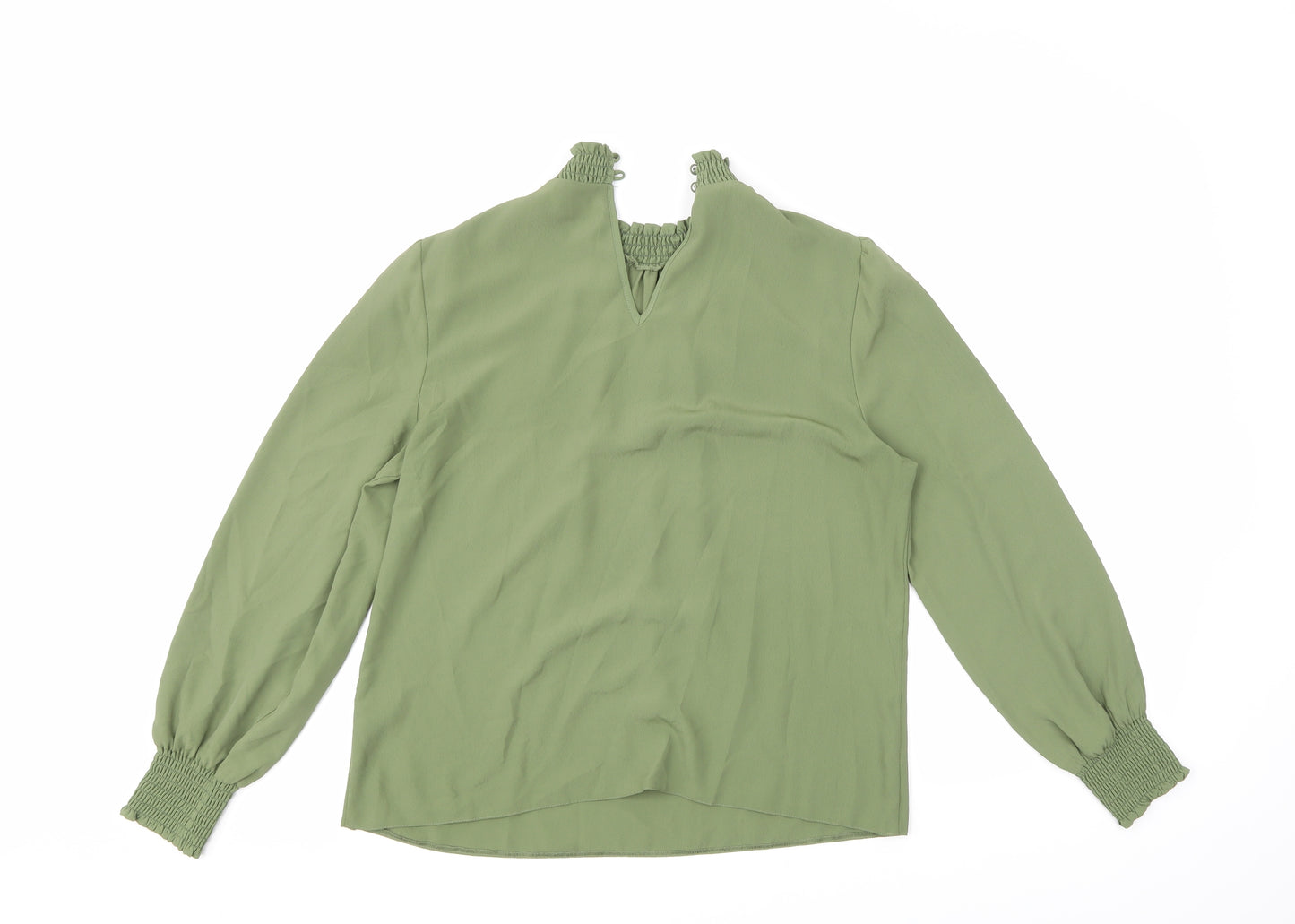 petite Womens Green   Basic Blouse Size 10