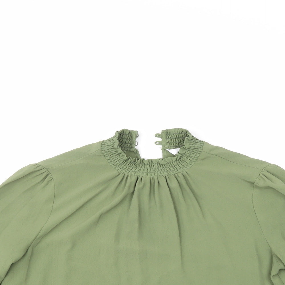 petite Womens Green   Basic Blouse Size 10