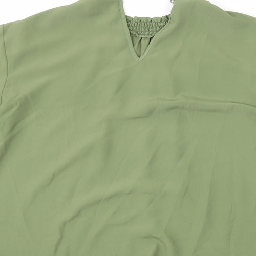 petite Womens Green   Basic Blouse Size 10