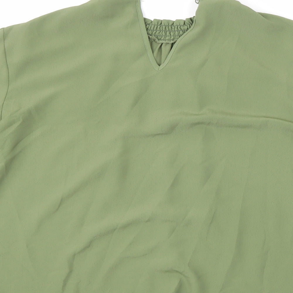 petite Womens Green   Basic Blouse Size 10