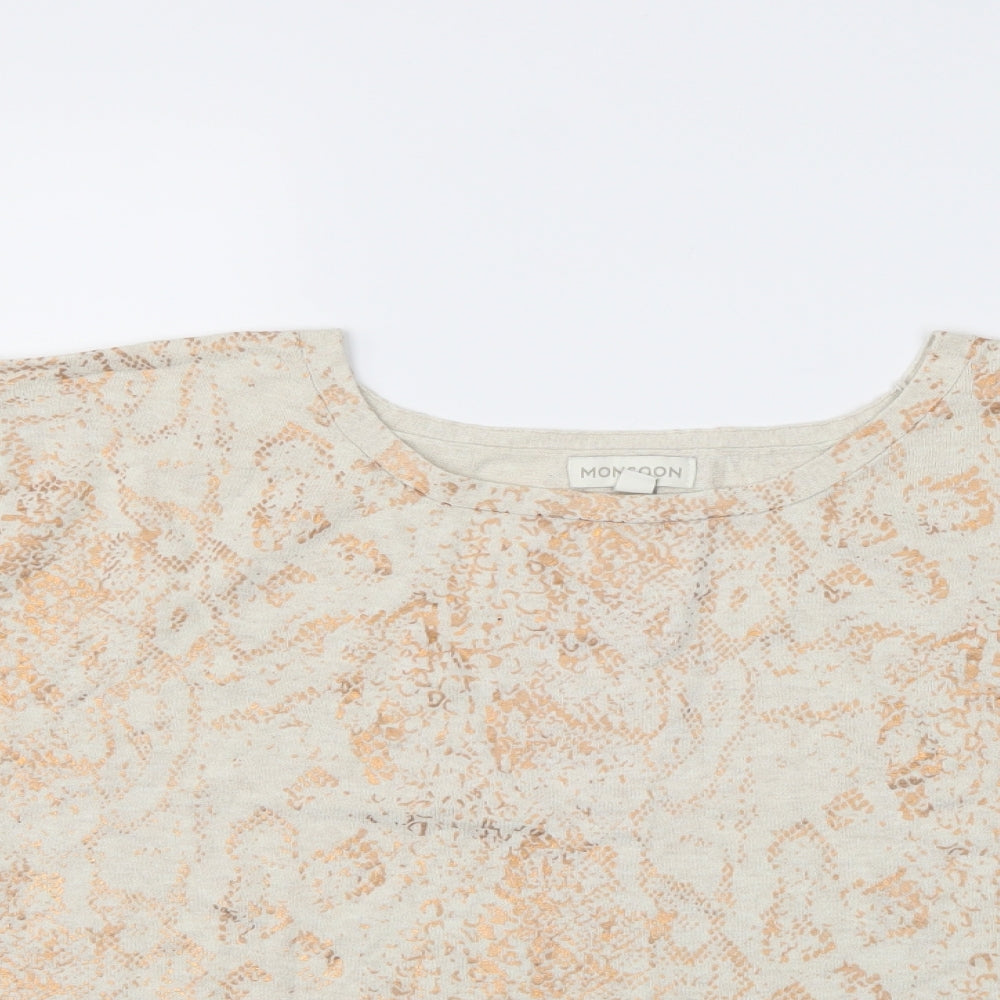 Monsoon Womens Multicoloured Animal Print  Basic Blouse Size L