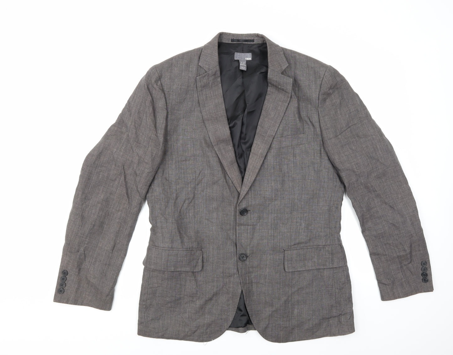 H&M Mens Grey   Jacket Suit Jacket Size 42